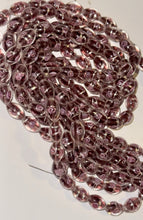 Load image into Gallery viewer, 1 Strand 15” Czech Millefiori Rare Rose Pink Floral Oval Glass Bead Lampwork