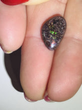 Load image into Gallery viewer, 2.9ct Australian Andamooka Black Matrix Rainbow Opal Gemstone Cabochon Flash