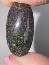 Load image into Gallery viewer, 10ct Australian Andamooka Black Matrix Rainbow Opal Gemstone Cabochon 22x12mm
