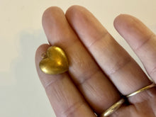 Load image into Gallery viewer, 10 pc Brass Puffy Heart Charm Pendant For Necklace Lot 16x18mm Jewlery Finding