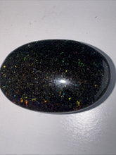 Load image into Gallery viewer, 15ct Australian Andamooka Black Matrix Rainbow Opal Gemstone Cabochon 24x15mm