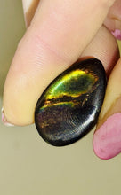 Load image into Gallery viewer, 18ct Rare Fire Obsidian-Glass Butte Gemstone Cabochon, Oregon Lapidary 14x24mm
