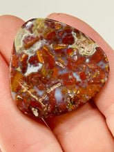 Load image into Gallery viewer, 44ct Red Moss Plume Agate Fancy Gemstone  Cabochon 32x32mm Old Stock Lapidary