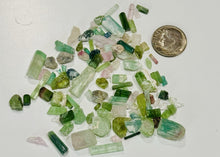 Load image into Gallery viewer, 27ctw Watermelon Tourmaline Crystal Gemstone Specimen Pink Green Bicolor Lot