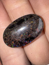 Load image into Gallery viewer, 17ct Australian Andamooka Black Matrix Rainbow Opal Gemstone Cabochon 25x15mm