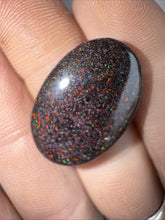 Load image into Gallery viewer, 13ct Australian Andamooka Black Matrix Rainbow Opal Gemstone Cabochon 23x15mm