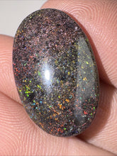 Load image into Gallery viewer, 11ct Australian Andamooka Black Matrix Rainbow Opal Gemstone Cabochon 22x14