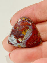 Load image into Gallery viewer, 33ct Red Moss Plume Agate Fancy  GemStone Cabochon 28x26 Old Stock Lapidary