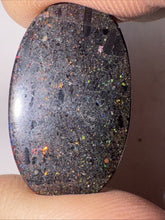 Load image into Gallery viewer, 17ct Australian Andamooka Black Matrix Rainbow Opal Gemstone Cabochon 25x15mm
