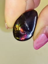 Load image into Gallery viewer, 18ct Rare Fire Obsidian-Glass Butte Gemstone Cabochon, Oregon Lapidary 14x24mm