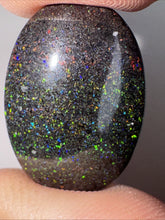 Load image into Gallery viewer, 15ct Australian Andamooka Black Matrix Rainbow Opal Gemstone Cabochon 22x15mm
