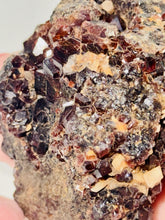 Load image into Gallery viewer, 288g Natural Red Garnet Crystal Cluster Display Specimen on Matrix W/ Calcite