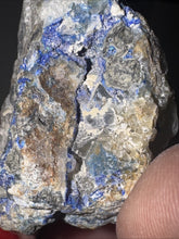 Load image into Gallery viewer, 101g Rare Blue Linarite on cerussite, with leadhillite Lapidary Rough Gemstone