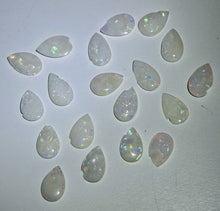 Load image into Gallery viewer, Lot of 19 Australian Opal Gemstone Cabochons Chipped/Damaged Lapidary 7ctw 5x8mm