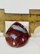 Load image into Gallery viewer, 50ct Red Moss Plume Agate Druzy Gemstonee Cabochon 30x35mm Lapidary old stock