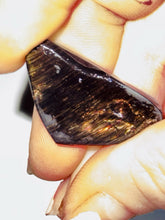 Load image into Gallery viewer, 31ct Rare Fire Obsidian-Glass Butte Cabochon, Oregon Gemstone Lapidary 19x33mm