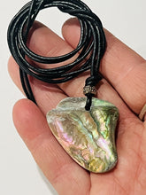 Load image into Gallery viewer, Sterling silver .925 Abalone Shell on Genuine Leather cord