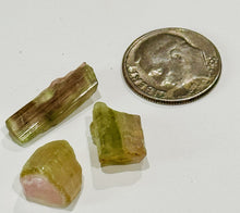Load image into Gallery viewer, 16ctw Raw Watermelon Tourmaline Crystal Gemstone Specimen Pink Green Bicolor Lot