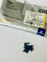 Load image into Gallery viewer, 24 Genuine Swarovski Crystal 4mm Bicone Beads Montana Blue #5301 Austrian NOS