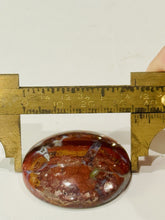 Load image into Gallery viewer, 71ct Red Moss Plume Agate Round Gemstone Cabochon 36mm Old Stock Lapidary
