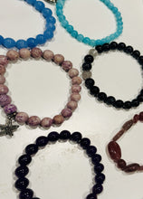 Load image into Gallery viewer, 6 Piece Lot Of Natural Different Crystal Healing Stretch Gemstone Bracelets