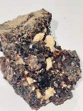 Load image into Gallery viewer, 288g Natural Red Garnet Crystal Cluster Display Specimen on Matrix W/ Calcite