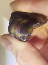 Load image into Gallery viewer, 47ct Rare Fire Agate Purple Flash Polished Gemstone Cabochon Arizona 23x27mm