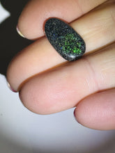 Load image into Gallery viewer, 2.8ct Australian Andamooka Black Matrix Rainbow Opal Gemstone Cabochon Flash