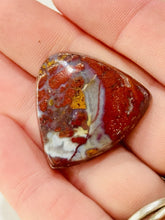Load image into Gallery viewer, 33ct Red Moss Plume Agate Fancy  GemStone Cabochon 28x26 Old Stock Lapidary