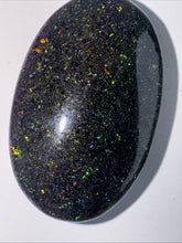 Load image into Gallery viewer, 15ct Australian Andamooka Black Matrix Rainbow Opal Gemstone Cabochon 24x15mm