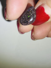 Load image into Gallery viewer, 2.9ct Australian Andamooka Black Matrix Rainbow Opal Gemstone Cabochon Flash