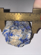 Load image into Gallery viewer, 28g Rare Blue Linarite on cerussite, with leadhillite Lapidary Rough Gemstone