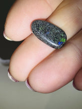 Load image into Gallery viewer, 2.8ct Australian Andamooka Black Matrix Rainbow Opal Gemstone Cabochon Flash