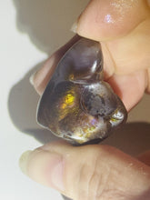 Load image into Gallery viewer, 47ct Rare Fire Agate Purple Flash Polished Gemstone Cabochon Arizona 23x27mm