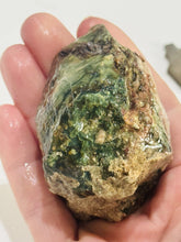 Load image into Gallery viewer, 125g Green Chalcedony Brecciated Picture Jasper Rough End Cut Old Stock 40x50mm