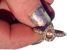 Load image into Gallery viewer, 18k Gold 1ctw Natural Upside Down Pear Shaped Halo Pink Diamond Engagement Ring