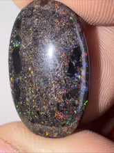 Load image into Gallery viewer, 17ct Australian Andamooka Black Matrix Rainbow Opal Gemstone Cabochon 25x15mm