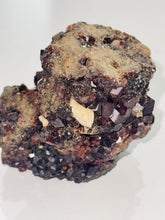 Load image into Gallery viewer, 288g Natural Red Garnet Crystal Cluster Display Specimen on Matrix W/ Calcite