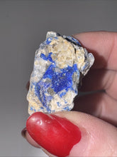 Load image into Gallery viewer, 28g Rare Blue Linarite on cerussite, with leadhillite Lapidary Rough Gemstone