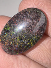 Load image into Gallery viewer, 11ct Australian Andamooka Black Matrix Rainbow Opal Gemstone Cabochon 22x14