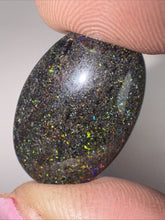 Load image into Gallery viewer, 13ct Australian Andamooka Black Matrix Rainbow Opal Gemstone Cabochon 15x23mm