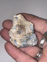 Load image into Gallery viewer, 26g Rare Blue Linarite on cerussite, with leadhillite Lapidary Rough Gemstone