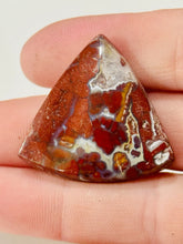 Load image into Gallery viewer, 36ct Red Moss Agate Plume Gemstone Cabochon 33x31mm Old Stock Material Lapidary