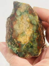 Load image into Gallery viewer, 125g Green Chalcedony Brecciated Picture Jasper Rough End Cut Old Stock 40x50mm