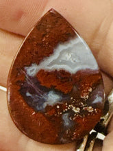 Load image into Gallery viewer, 50ct Red Moss Plume Agate Druzy Gemstonee Cabochon 30x35mm Lapidary old stock