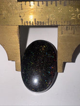 Load image into Gallery viewer, 15ct Australian Andamooka Black Matrix Rainbow Opal Gemstone Cabochon 24x15mm
