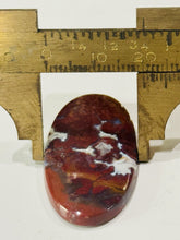 Load image into Gallery viewer, 29ct Red Plume Moss Agate Oval Gemstone Cabochon 20x40mm Old Stock Lapidary