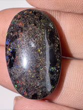 Load image into Gallery viewer, 17ct Australian Andamooka Black Matrix Rainbow Opal Gemstone Cabochon 25x15mm