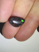 Load image into Gallery viewer, 2.9ct Australian Andamooka Black Matrix Rainbow Opal Gemstone Cabochon Flash