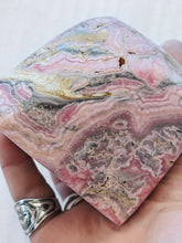 Load image into Gallery viewer, 565g Rhodochrosite Pink Gemstone Standing Free Form From Capillitas Argentina